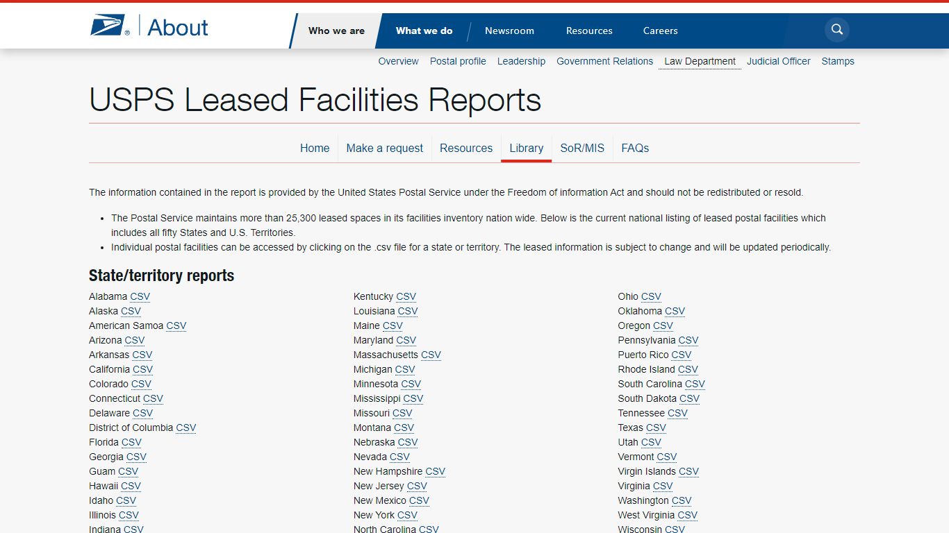 USPS Leased Facilities Reports - Who We Are - About.usps.com